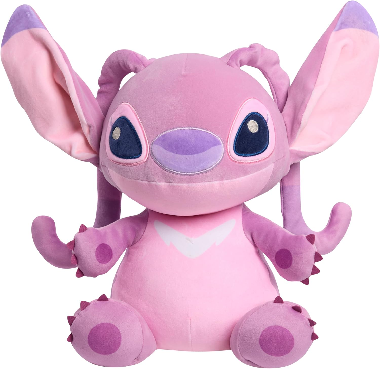 Disney Stitch Comfort Weighted Plush Angel, Officially Licensed, 14-Inch Stuffed Animal, Super Soft Snuggly Stretchy Fabric, Alien, Pink, Kids Toys for Ages 3 up by Just Play image number 5