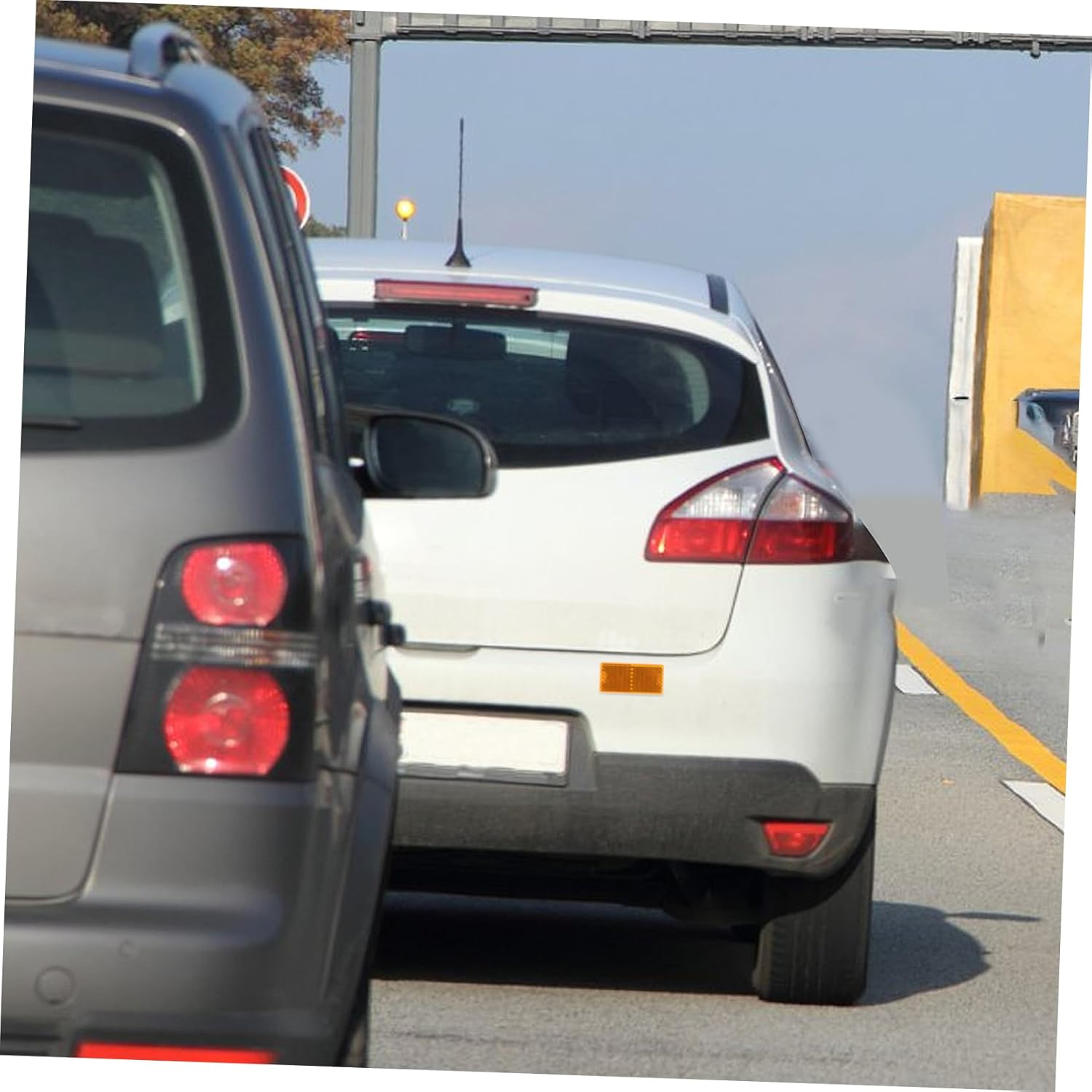 Vehicle Reflector Sticker Adhesive Yellow Trailer Reflectors Rectangular Reflective Tape for Trucks and Trailers Safety Exterior Automotive Accessories image number 1