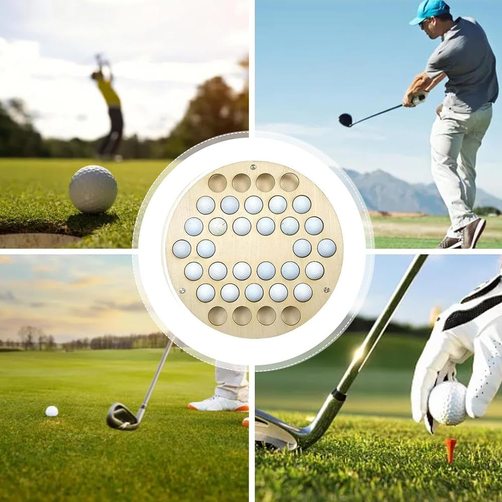 Wooden Golf Rack, Large Capacity round Wooden Display Rack, Wall Mounted Shelf, Golf Storage Rack, Suitable for Living Room, Office, Outdoor Activities image number 2