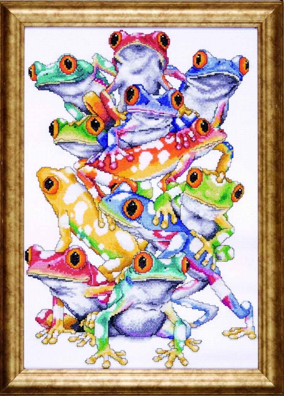 Tobin Design Works Crafts RZ09-01953E72-R3U1 Frog Pile Counted Cross Stitch Kit-11"X16" 14 Count