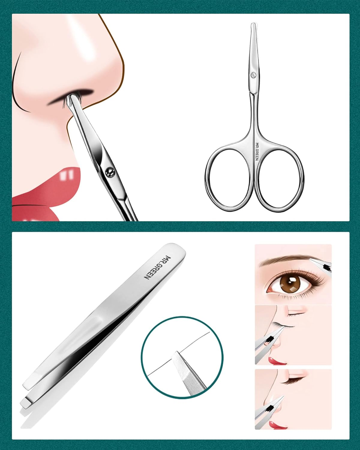 MR.GREEN 8 Pcs Manicure Set Pedicure Kit, German Stainless Steel Nail Clippers Set Heavy Duty Kit, Professional Personal Nail Care Tools with Exquisite Leather Case for Men and Women image number 6