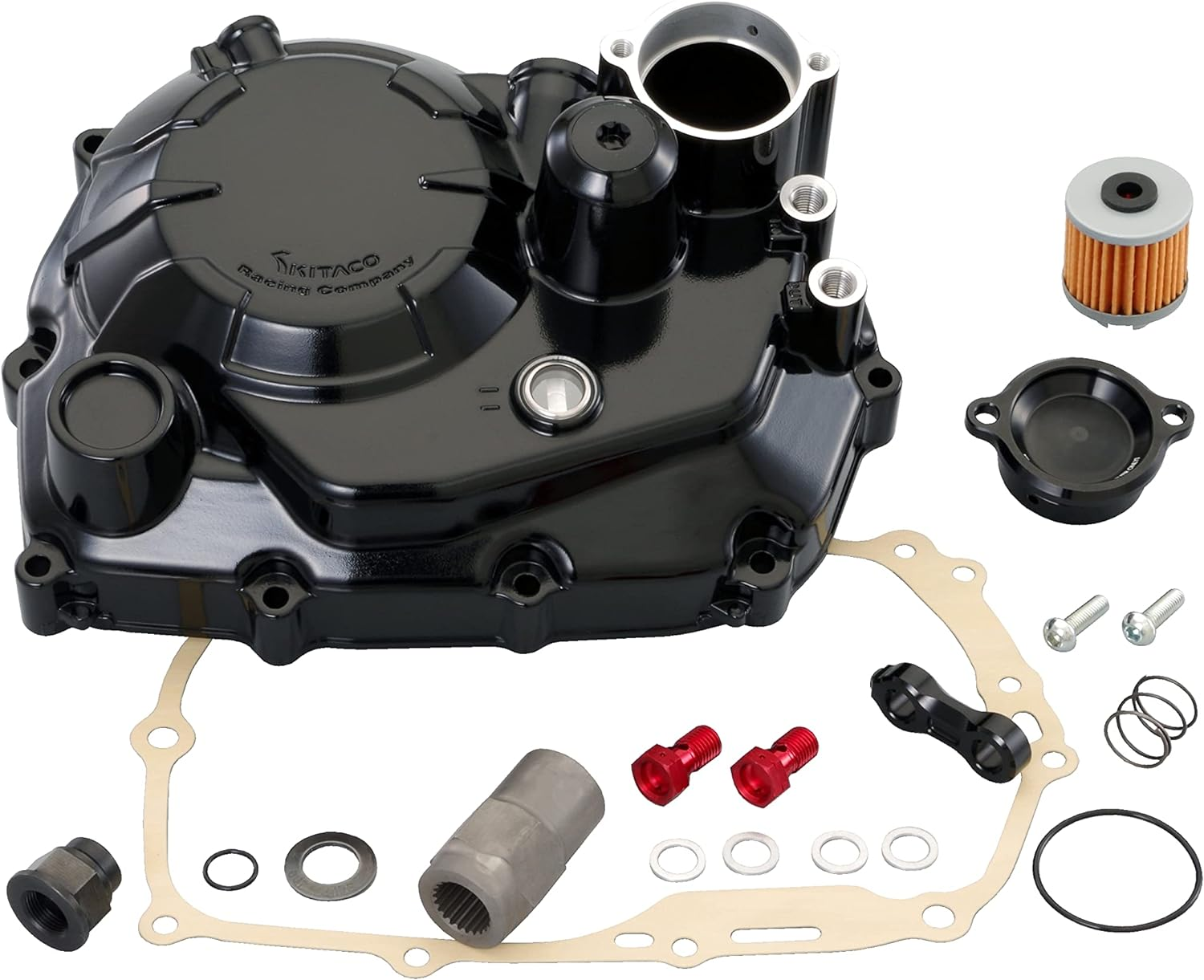Kitaco 307-1432200 Clutch Cover Kit, Black, Monkey 125 (JB02) Grom (JC61/JC75)