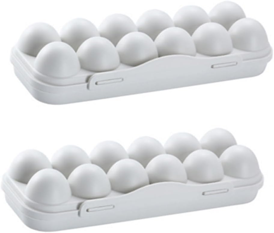 Jojofuny 2Pcs Storage Container Stackable Khaki Holder for Refrigerator Material for Kitchen Organization