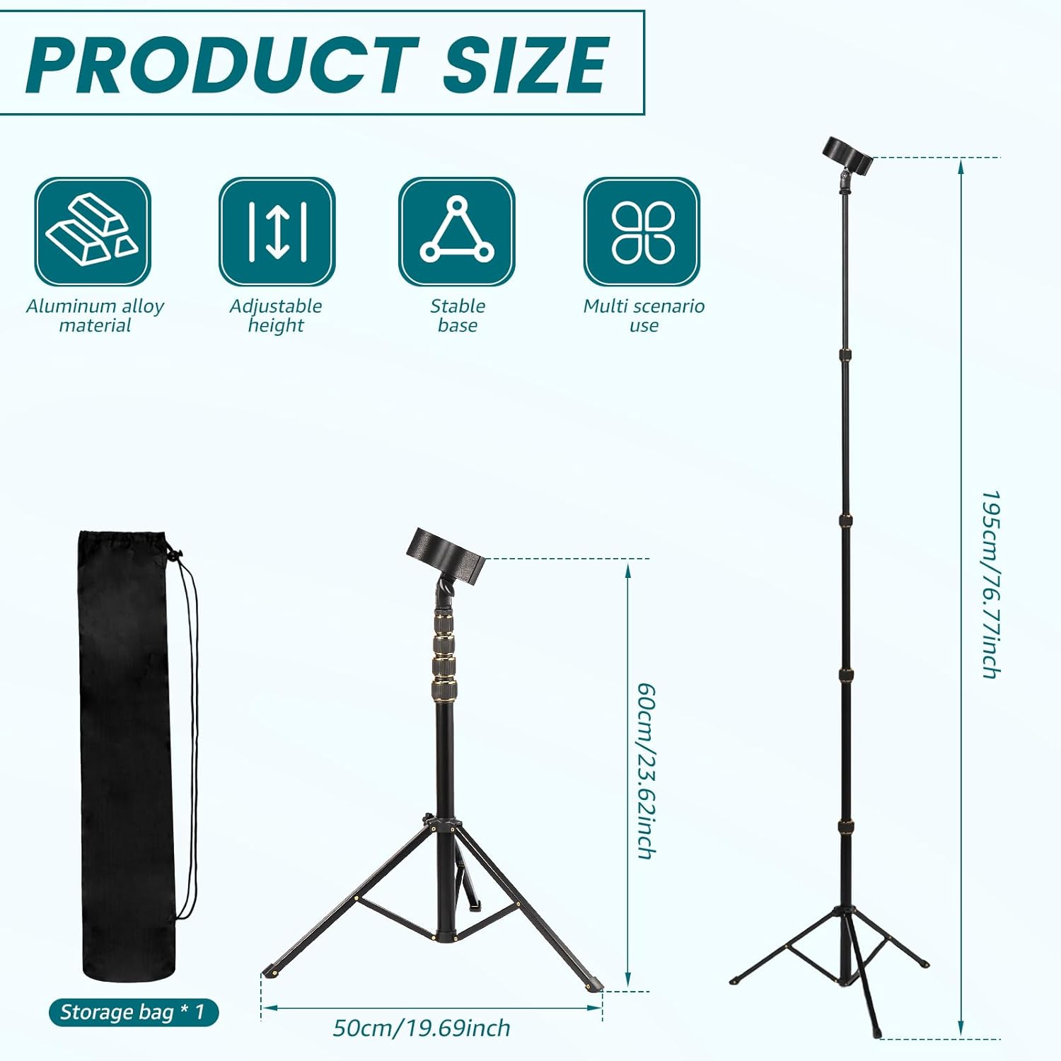 Awobepl Hands Free Hair Dryer Stand Holder Blow Dryer Floor Stand with Storage Bag image number 2