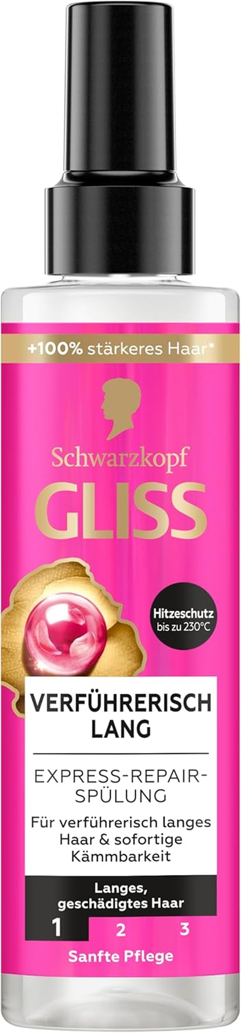 Gliss Express Repair Conditioner Seductive Long (200 Ml), Conditioner for Seductive Long Hair, Conditioner with Heat Protection for Protection from Future Hair Damage