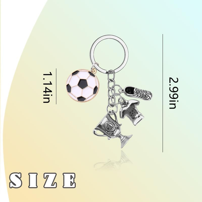 Soccer Player Birthday Gifts for Nephew Son Soccer Keychain for Boys Grandson Football Players Graudation Gifts for Students Team Football Keychains for Men Coach Trainer Car Keychain for Keys Wallet image number 1