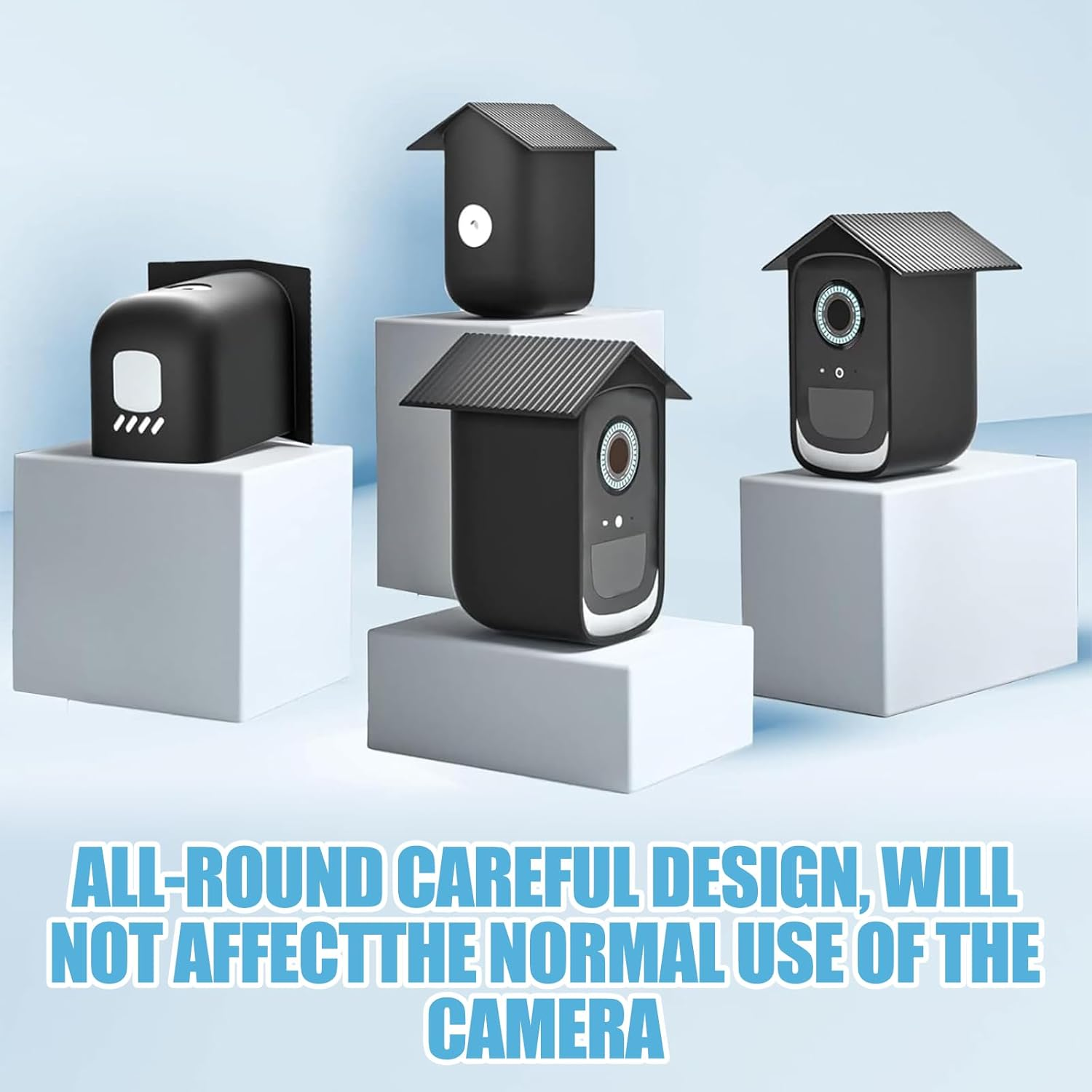 Hshenjhu Pack of 2 Weatherproof Silicone Case for Eufycam 2C/2C Pro, Eufycam 2C Black Silicone Protective Case, Waterproof Silicone Camera Protection, Waterproof, Soft, Durable, for Indoor and Outdoor image number 5