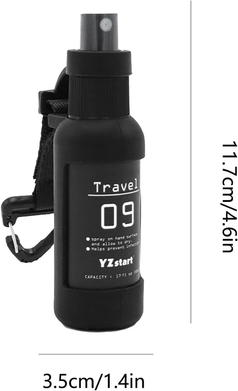 Travel Spray Bottle | 50 Ml Refillable Liquid Spray Bottle with Rope with Hook | Portable Cosmetic Container with Silicone for Perfumes, Hand Cleaners image number 1