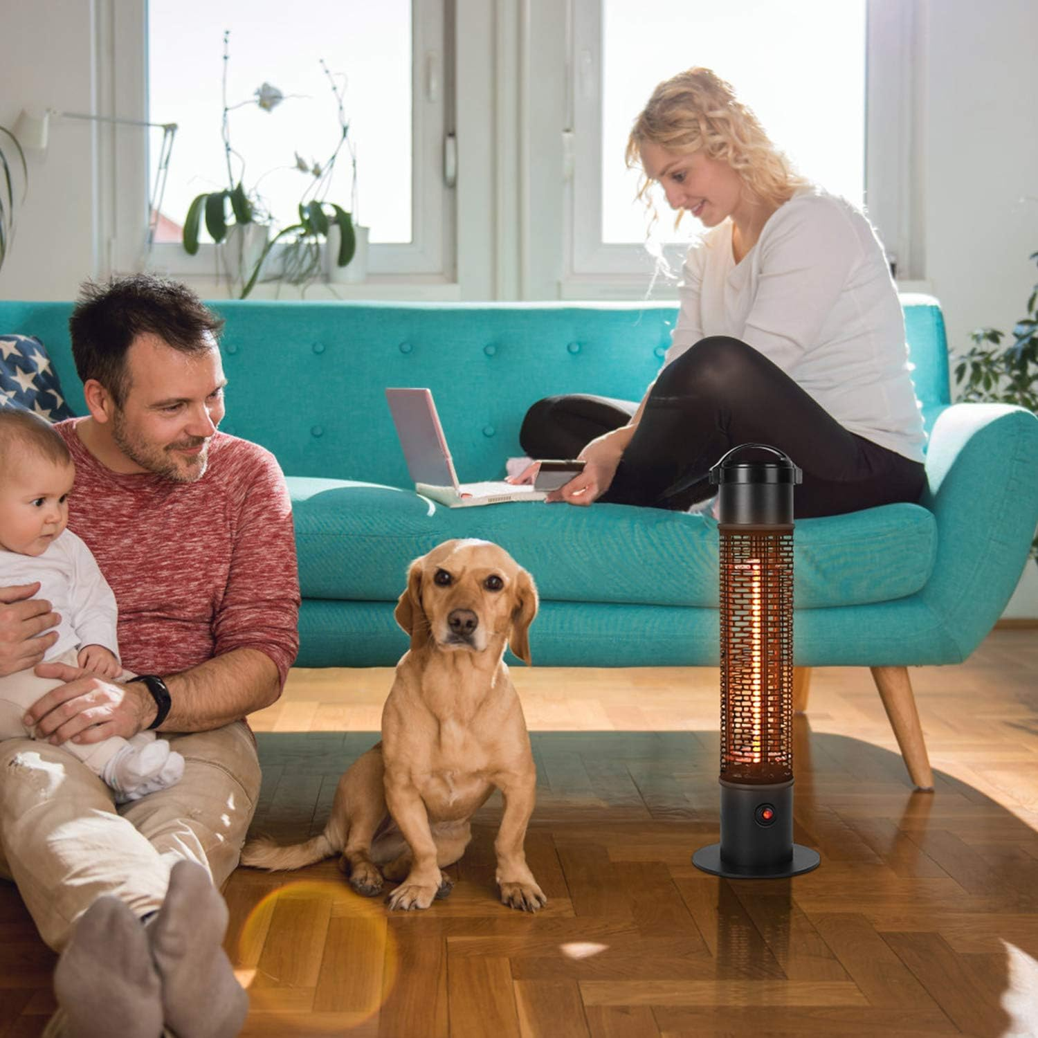 Star Patio Outdoor Freestanding Electric Infrared Heater, Stable Black Column Suitable for Balcony, under Table, ZHQ1088-HD-65 AU image number 5