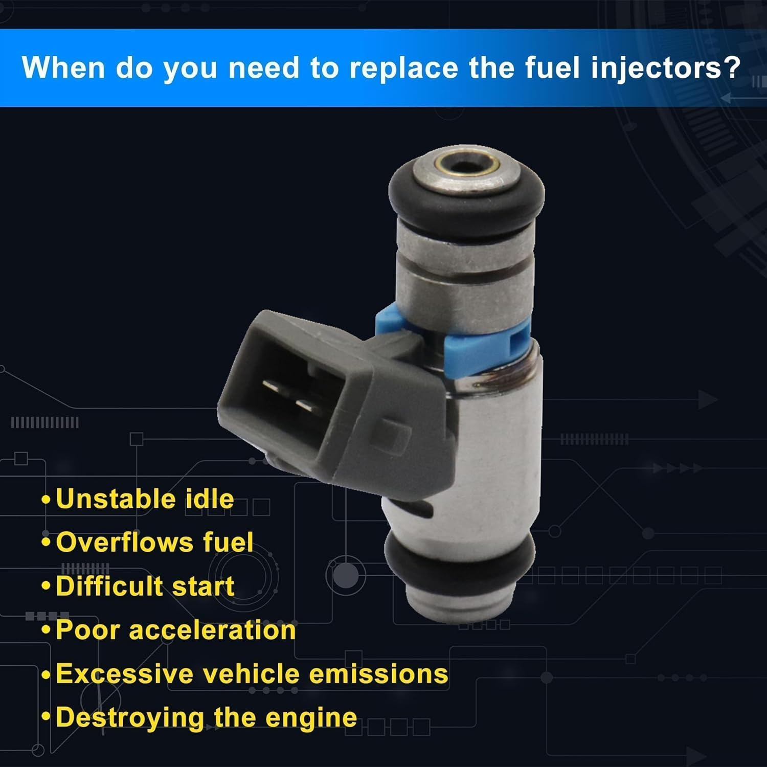 GXARTS 2PCS Racing Fuel Injector IWP162 4 Holes Compatible with Harley Davidson Touring FL Dyna Softail 2001-2016 Replaces 27609-01 27609-01B 1022-0113 image number 1