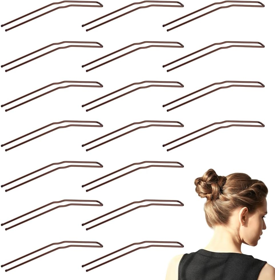 AHANDMAKER 30 Pcs U Shaped Hair Pins, 2.5 Inch Ballet Buns Bobby Pins Hair Clips Brown Metal U Shaped Hairpins for Updo Bun with Storage Box Hairs Accessories for All Women Hair Types image number 3