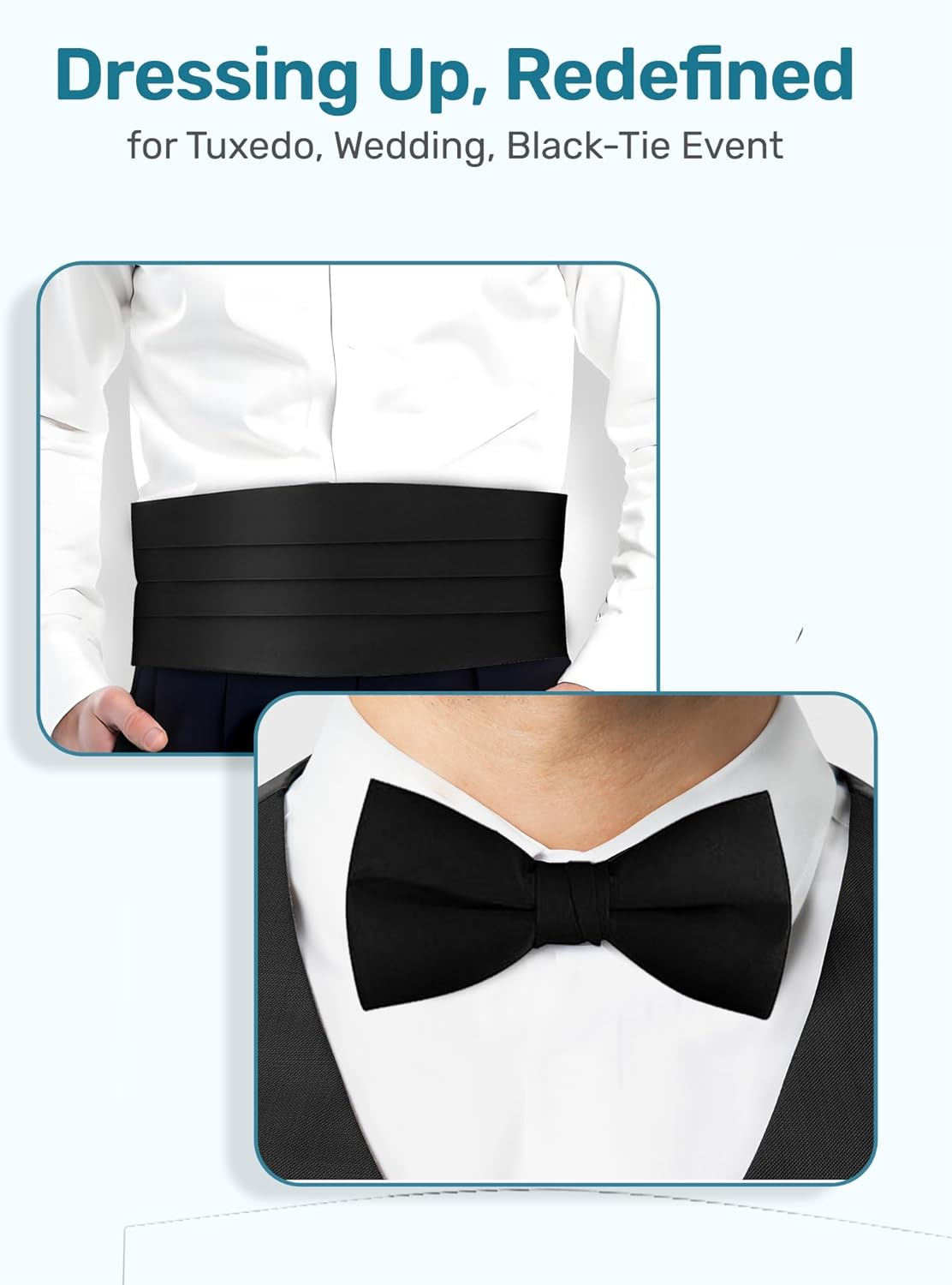 Men'S Formal Satin Bowtie and Cummerbund Set - Emerald Green image number 5