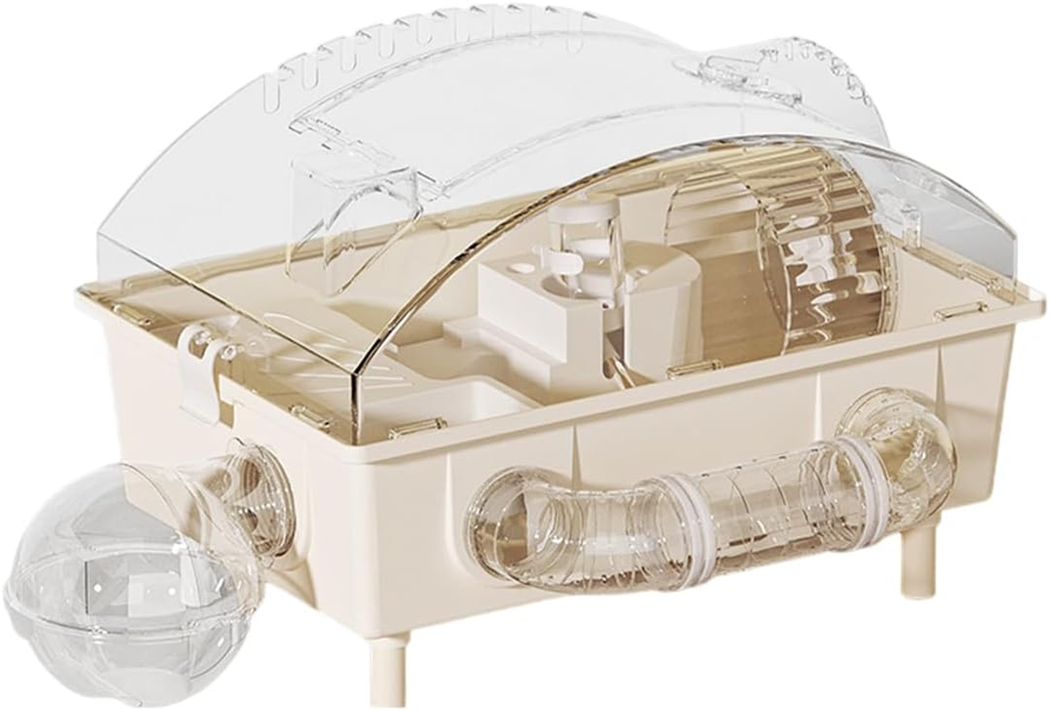 AIMALL Acrylic Hamster Cage, Luxury Oversized Villa for Small Pets, Full Set with Accessories, 17.72X11.81X9.44 Inches