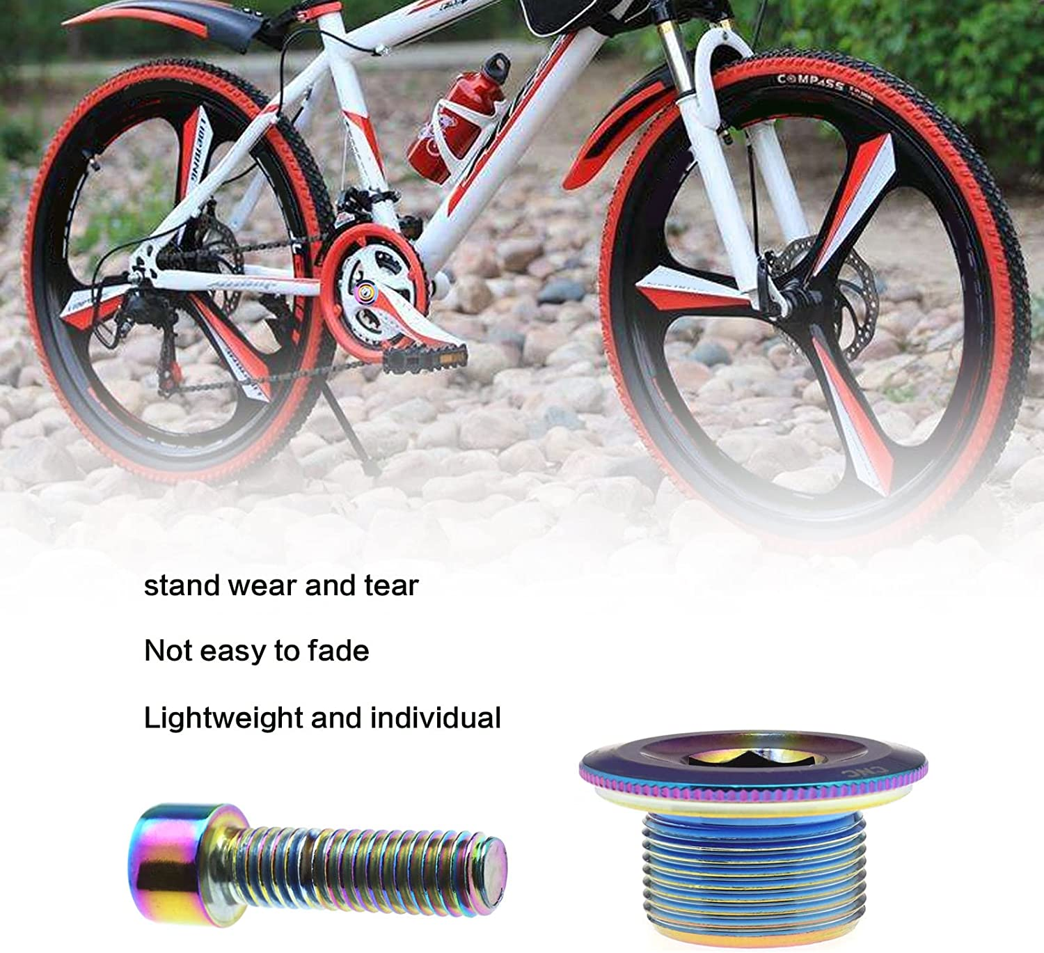 Emsea M20 Bike Crank Cover with 2PCS Bolts Hex Head Crank Arm Bolts Bicycle Crankset Screw Compatible with Shimano M4000/M590/M596/M610/M661/Deore/Slx/Xt/Xtr image number 1