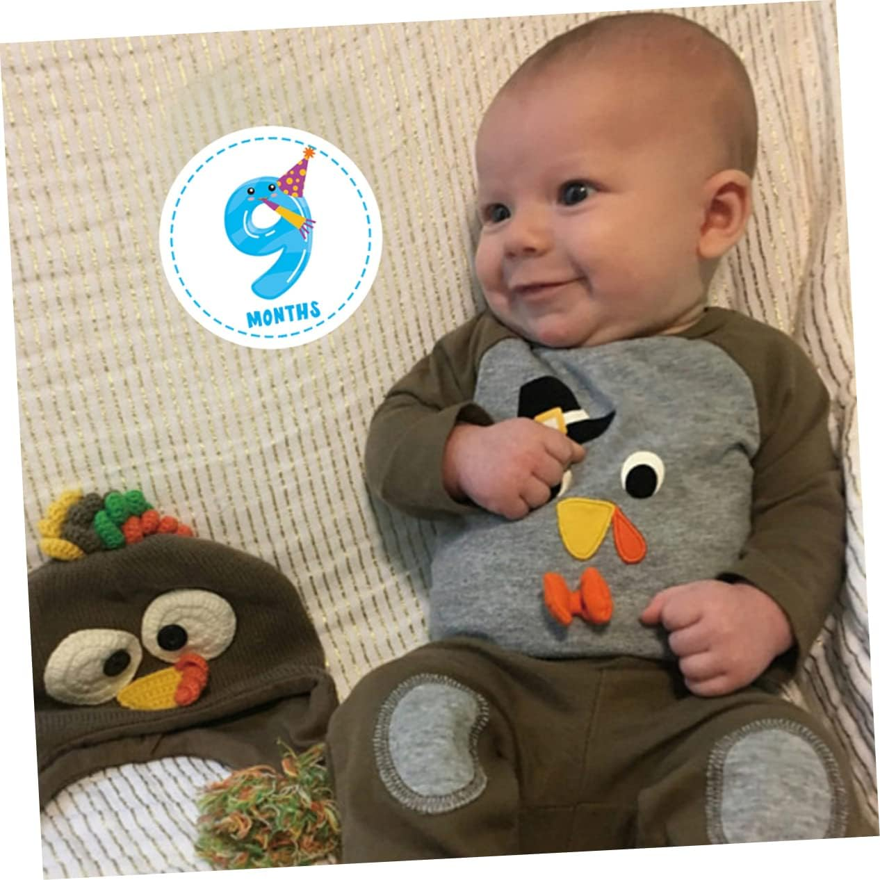 12Pcs Monthly Milestone Stickers Reusable Decorative Month Labels for Newborns Photo Keepsakes Creative Stickers with Gentle Adhesive for Clothing Safe Use image number 1