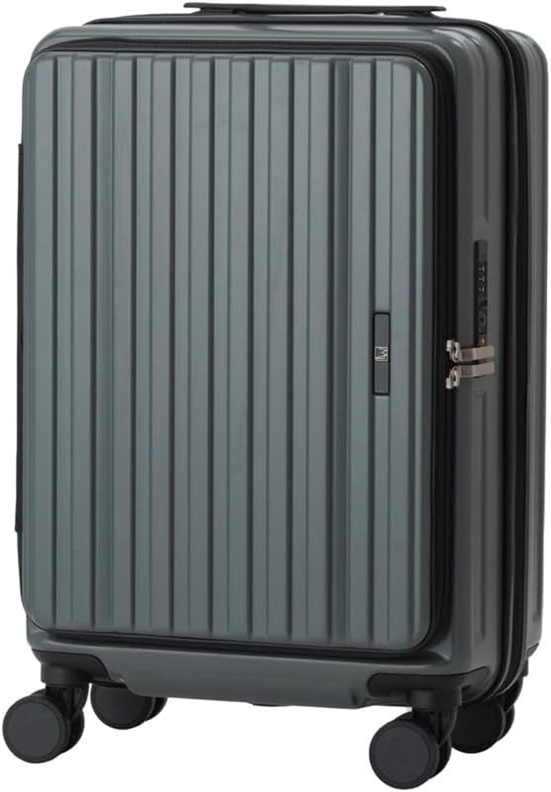 LEGEND WALKER LW 5524 Hardshell Expansion Front-Openning, USB Port,Cup-Holder Spinner Luggage, White, 26 Inch, Central Hardside Expandable Luggage with Spinner Wheels