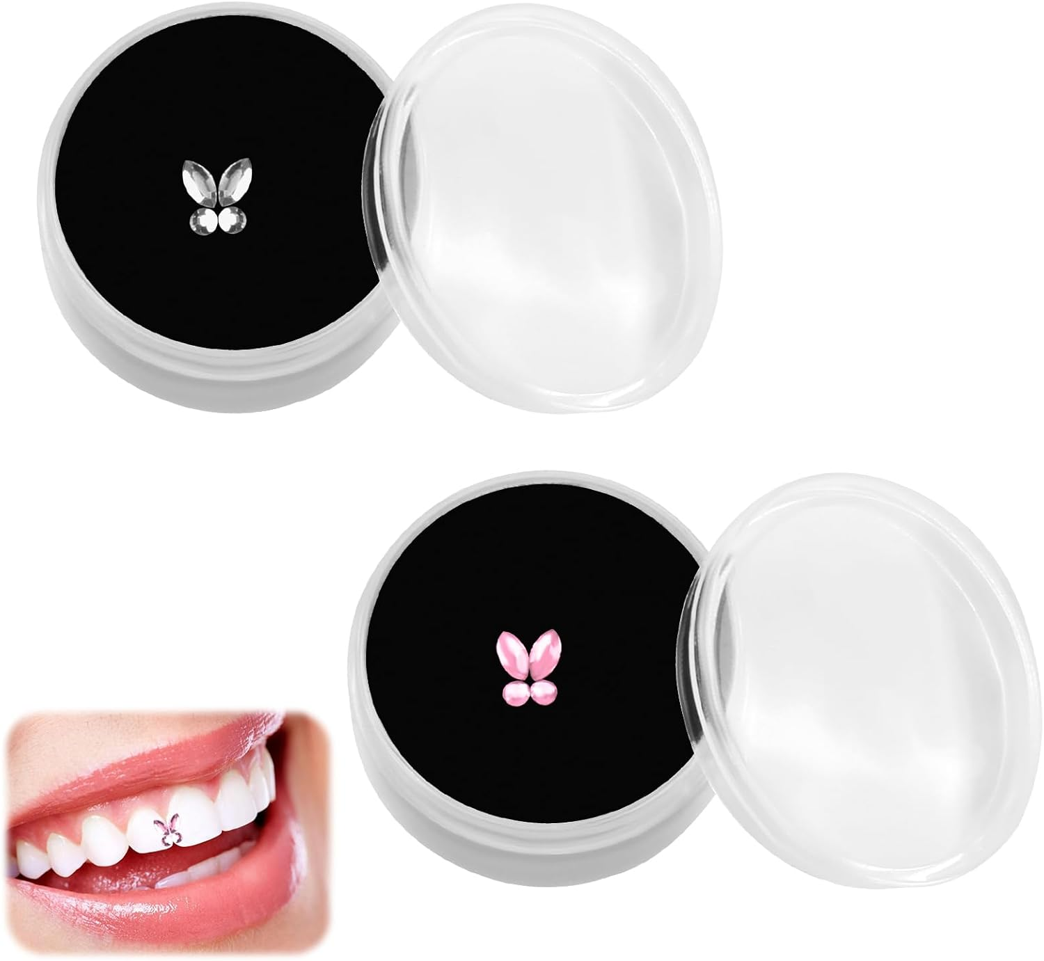 Tooth Crystal, 8 Pieces Tartar Tooth Decorations, Teeth Gemstone Beauty Dental Diamond, Tooth Crystal Ornaments Crystal Decor for DIY Nail and Teeth Decoration