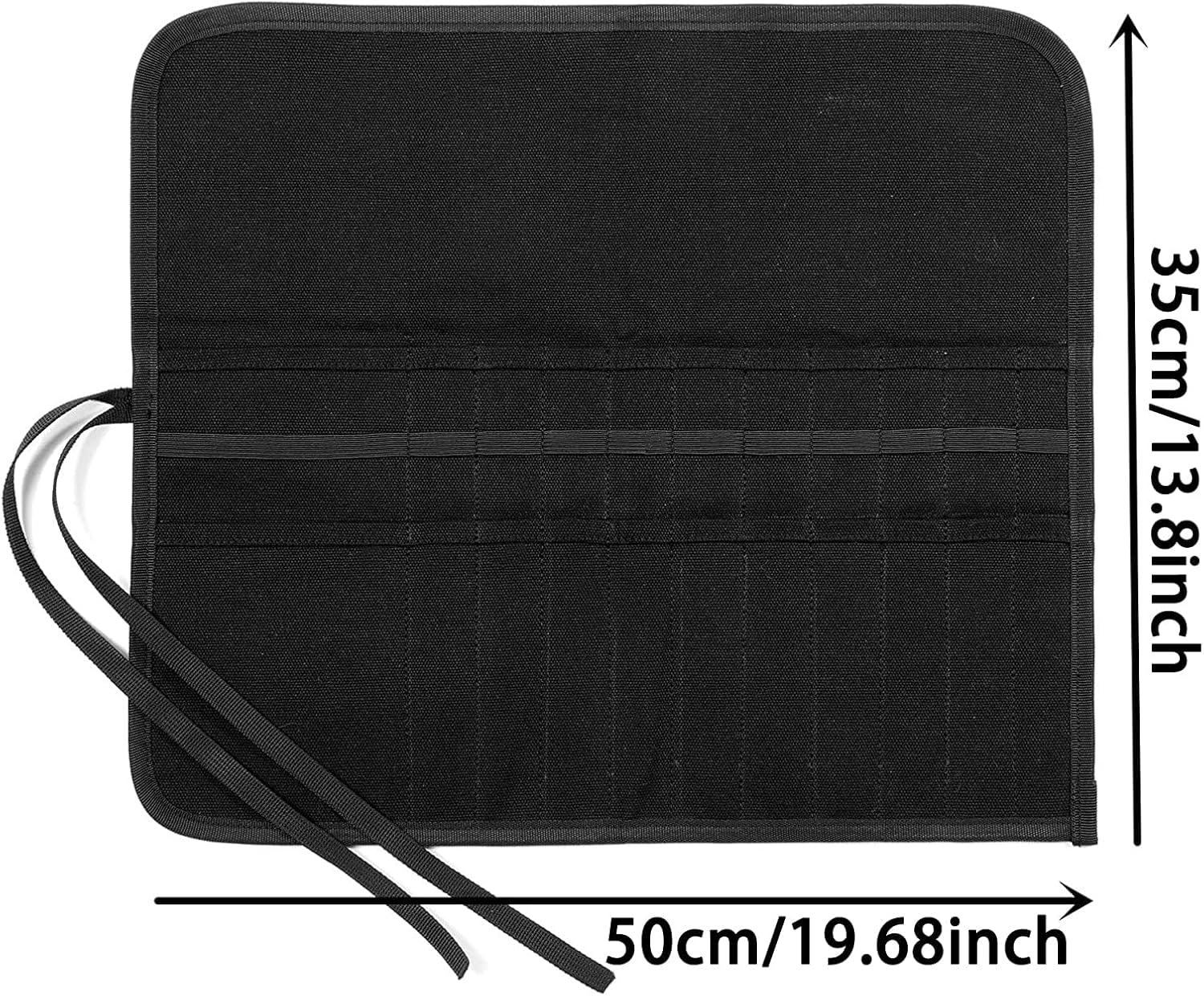 Paint Brush Roll Canvas Pouch, 30 Slots Holder Roll up Bag, Artist Acrylic Oil Watercolour Case, Student Draw Pen Gouache Watercolor Oil Storage (Black) image number 4