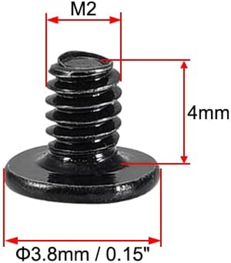 Uxcell M2X4Mm Phillips Screw Fastener Black 3.8Mm Dia Screw Head for Laptop PC TV Fan Audio Switch 50Pcs image number 2