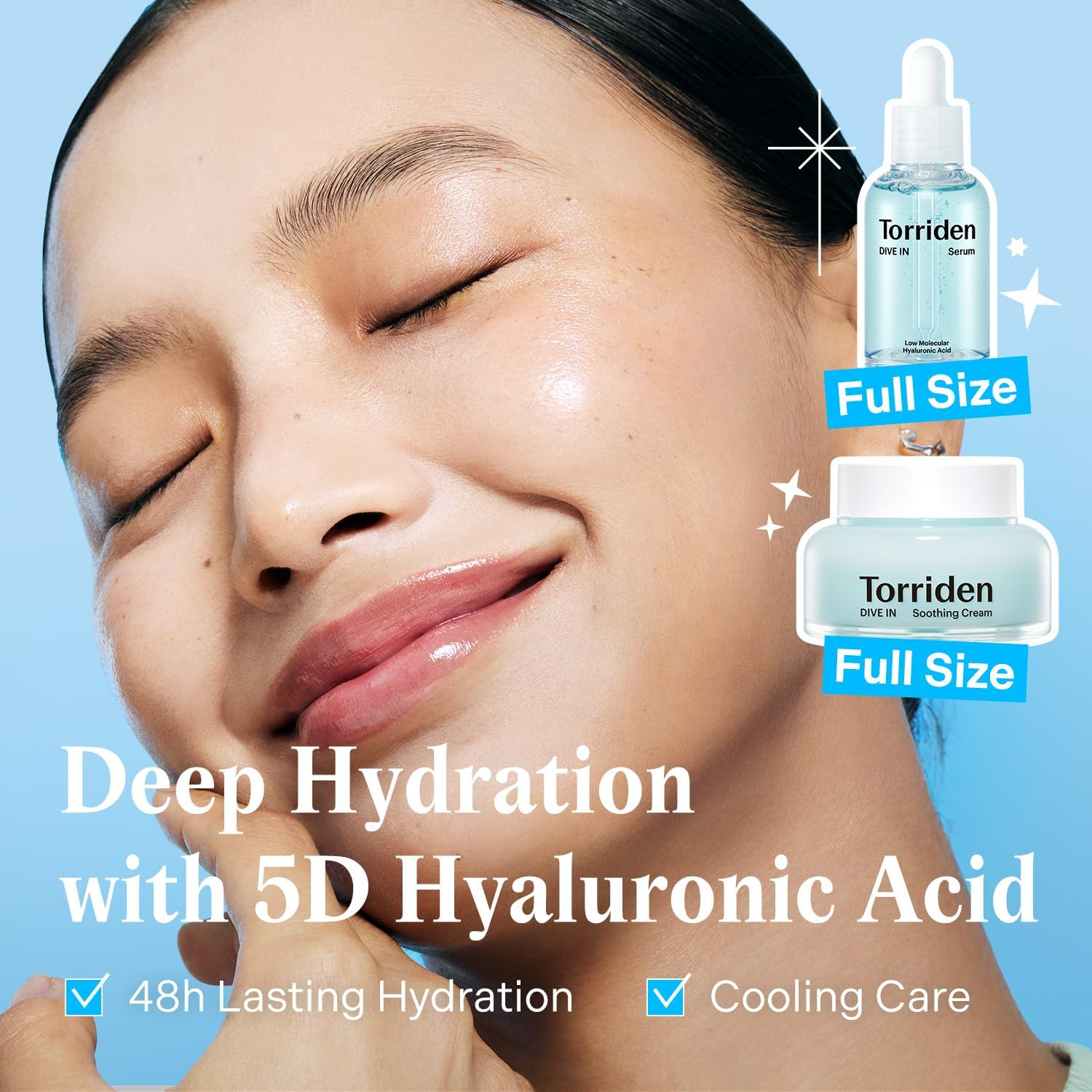 Torriden Softly Hydration Heroes DIVE in Serum 50Ml + DIVE in Soothing Cream 100Ml + BALANCEFUL Cream 80Ml + BALANCEFUL Toner Pad 10 Sheets | Deep Hydration and Soothing Care Set image number 4