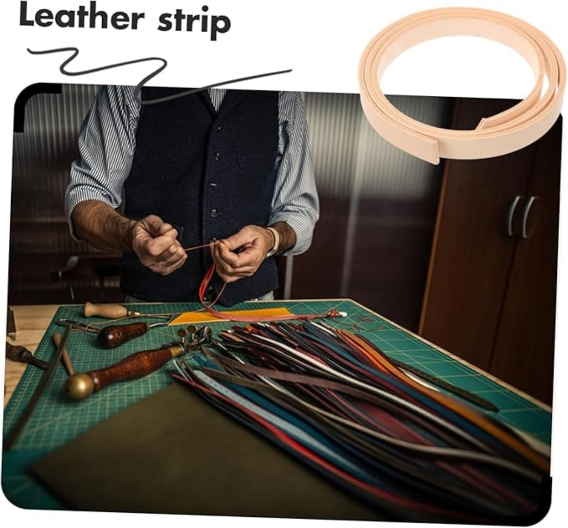 Leather Strip Leather Strap for Bag Vegetable-Tanned Leather Semi-Finished Leather Strap Handcraft Leather Strap Semi-Finished Belt Material Belt Semi-Finished Products image number 6