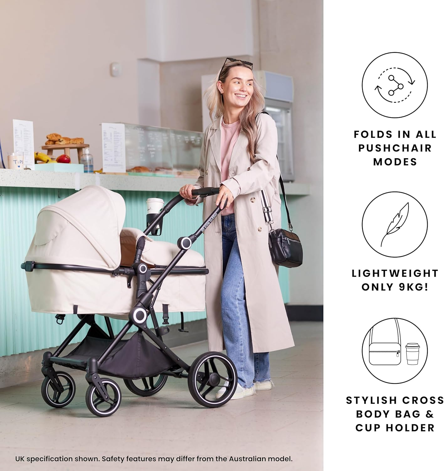 Ickle Bubba Atom All-In-One Four Wheel Convertible Stroller (Black) image number 3