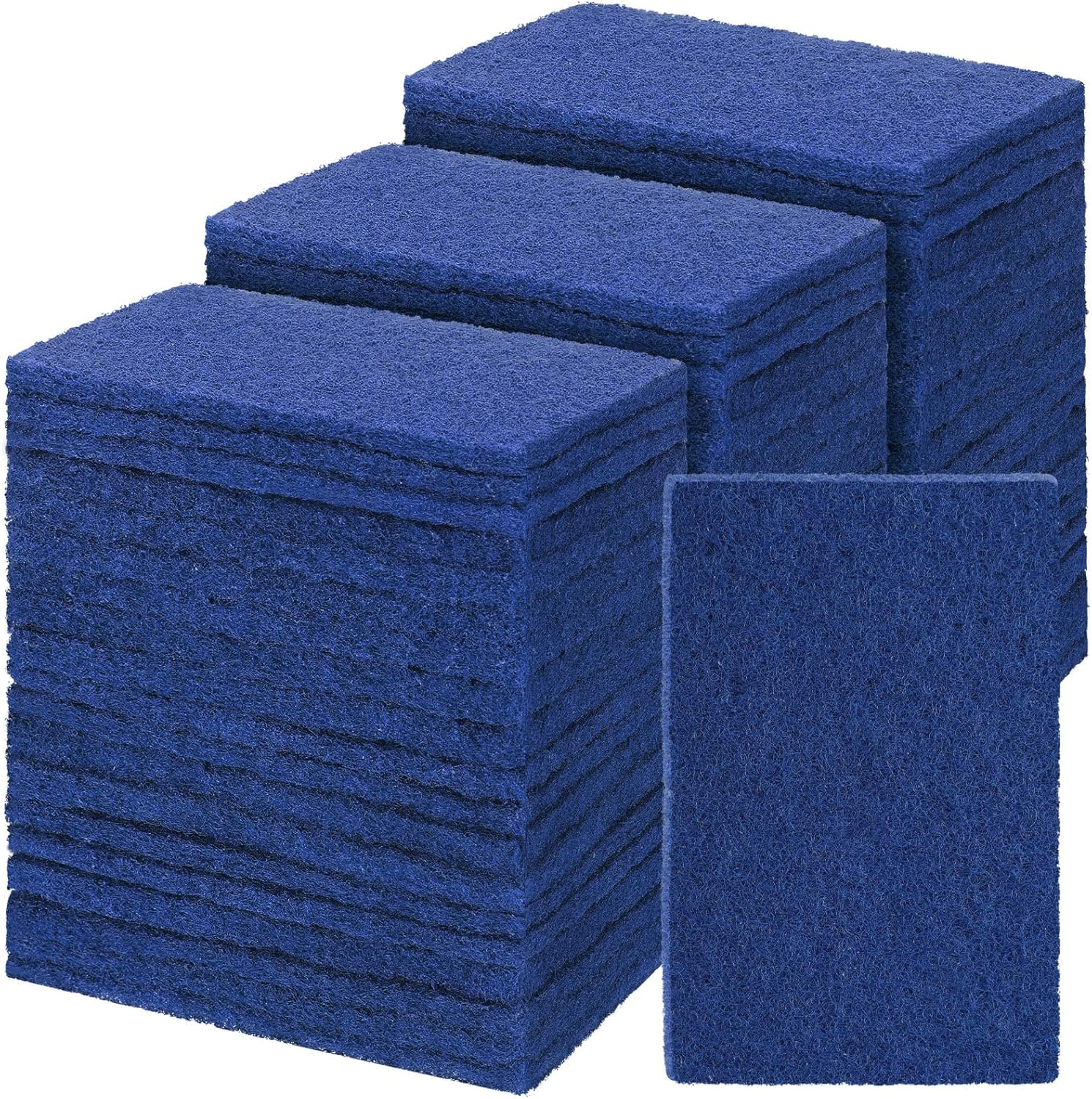 Hoolerry 100 Pcs Heavy Duty Scouring Pads Non Scratch Household Scrub Pads for Cleaning Reusable Pan Scrubber anti Grease Scrubbing Pads for Dish Kitchen Metal Grills, 4.3 X 3 X 0.3 Inch (Green)