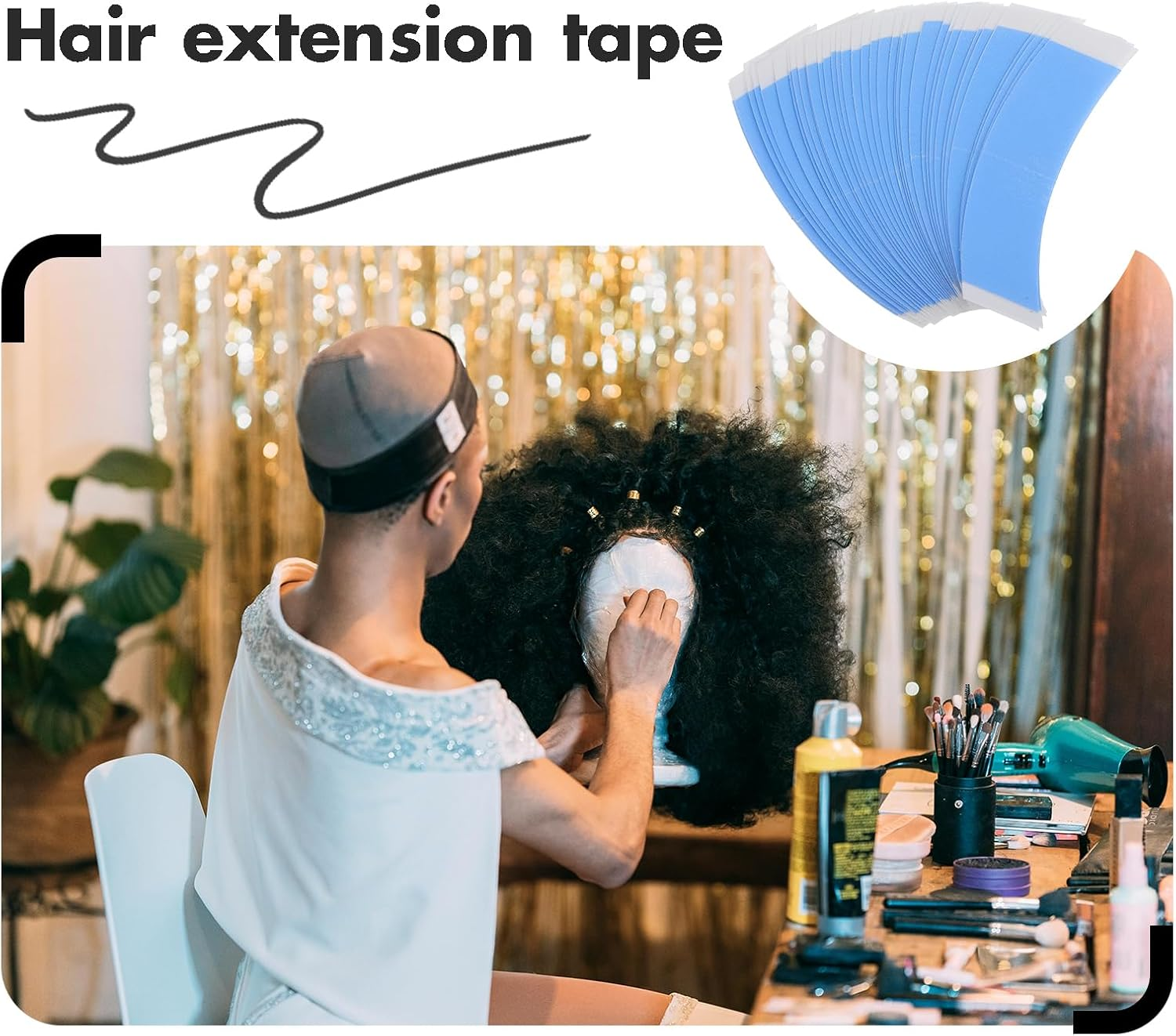 SHERCHPRY 1 Pack Professional Tape Double Stick Tape Hold Wig Tape Toupee Tape Hair Extension Tape Invisible Tape Walker Wig Tape Adhesive Tape Two Sided Tape Accessories Major image number 2