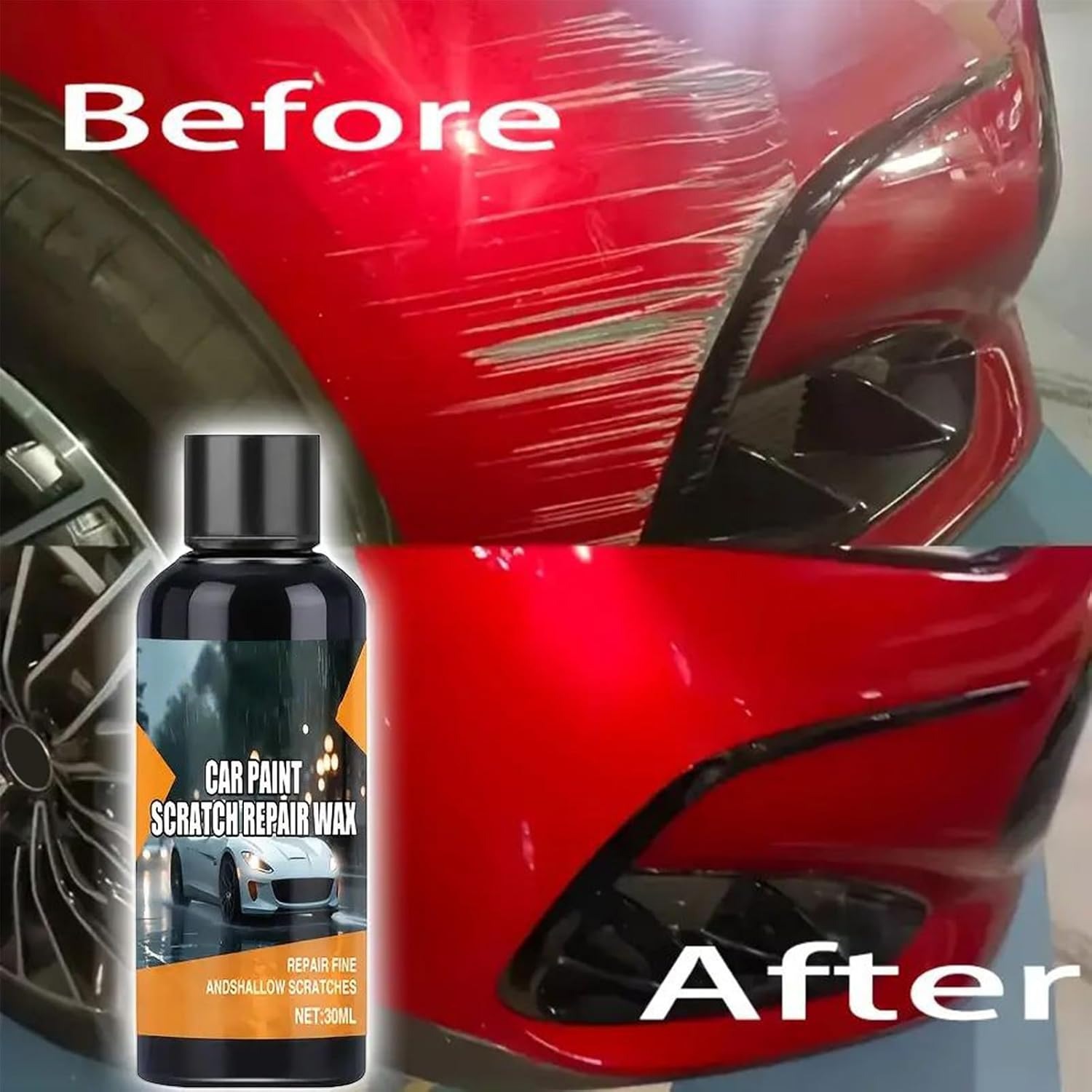 Ylnailky Car Scratch Remover, Scratch Repair and Swirl Remover with Sponge, 30Ml Automotive Waxing Compound Paste for Truck SUV Boat Sedan Motorcycle Auto image number 6