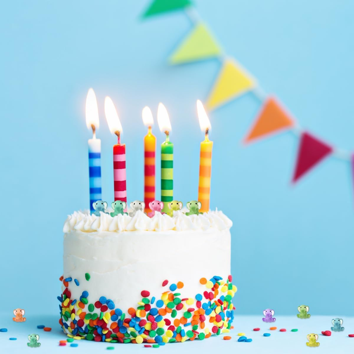 WELANE Mini Resin Animal Figures, 30 PCS Glitter Mini Resin Elephant for Potted Landscape Dollhouse Ornaments (2Cm) image number 4