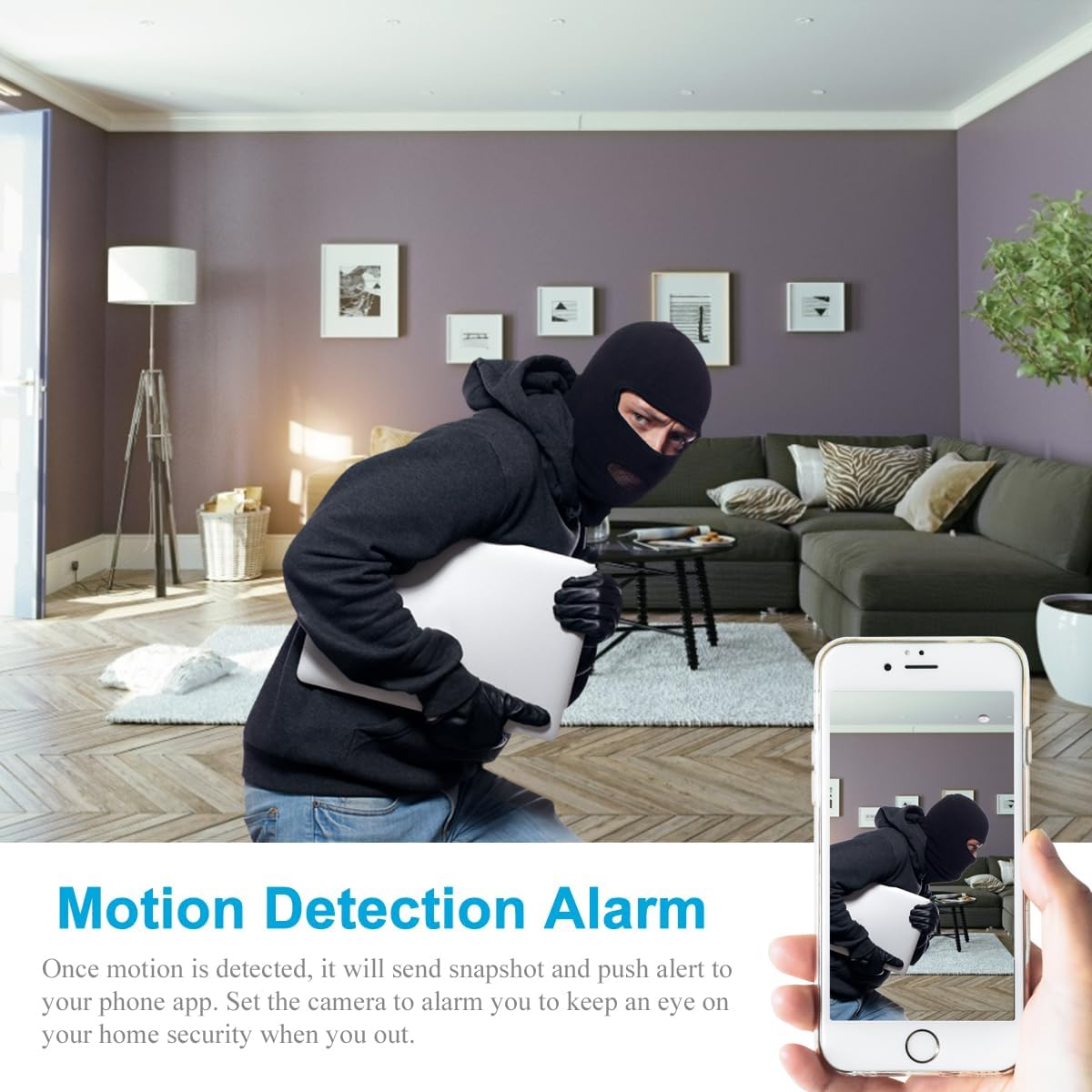 Newwings Wifi Hidden Spy Camera Smoke Detector with Night Vision and Motion Detection, Nanny Cam Video Recorder Security Camera for Home Office No Audio image number 4