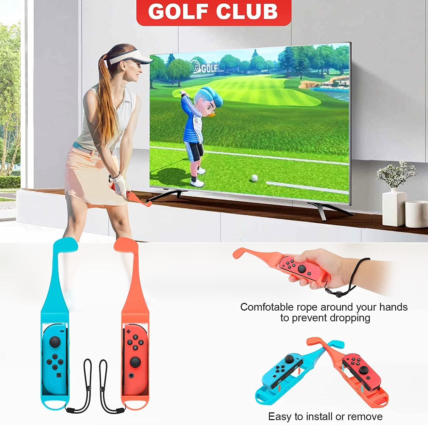 ZONEY Switch Sports Accessories Bundle Set, 18 in 1 Family Party Pack Game Accessories Kit for Nintendo Switch/Switch OLED, for Mario Golf Super Rush the Legend of Zelda Mario Tennis Ace