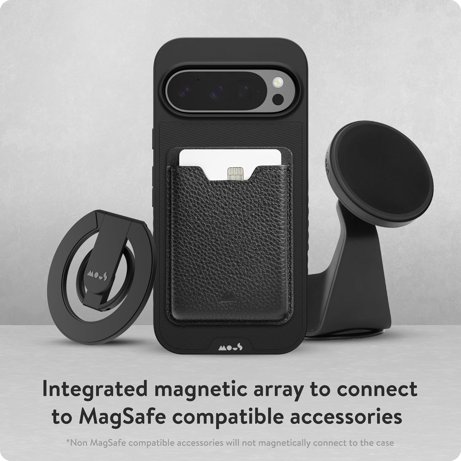 Mous - Intralock Phone Case for Google Pixel 9 Pro - Magsafe Compatible with Intralock Technology for Mechanical Mounting - Black image number 3