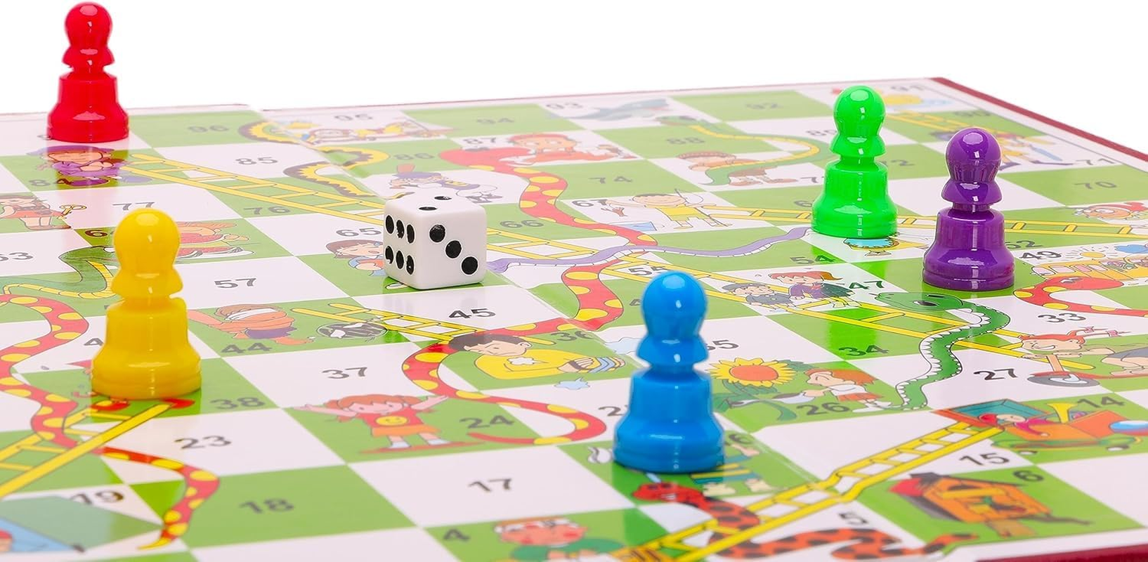 Toyland&reg; 9 Piece Snakes & Ladders Game with Foldable Board & Storage Box - Traditional Family Board Games - Ages 3+ image number 6