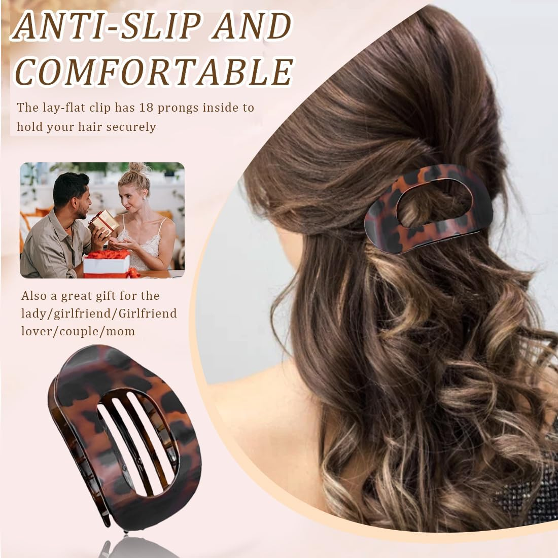 IKOPFLN Pack of 4 Volume Hair Clips, Flat Claw Clip, Hair Clips, Women'S Thin Hair, Hair Clips, Women'S Hair Accessories, Women'S image number 6