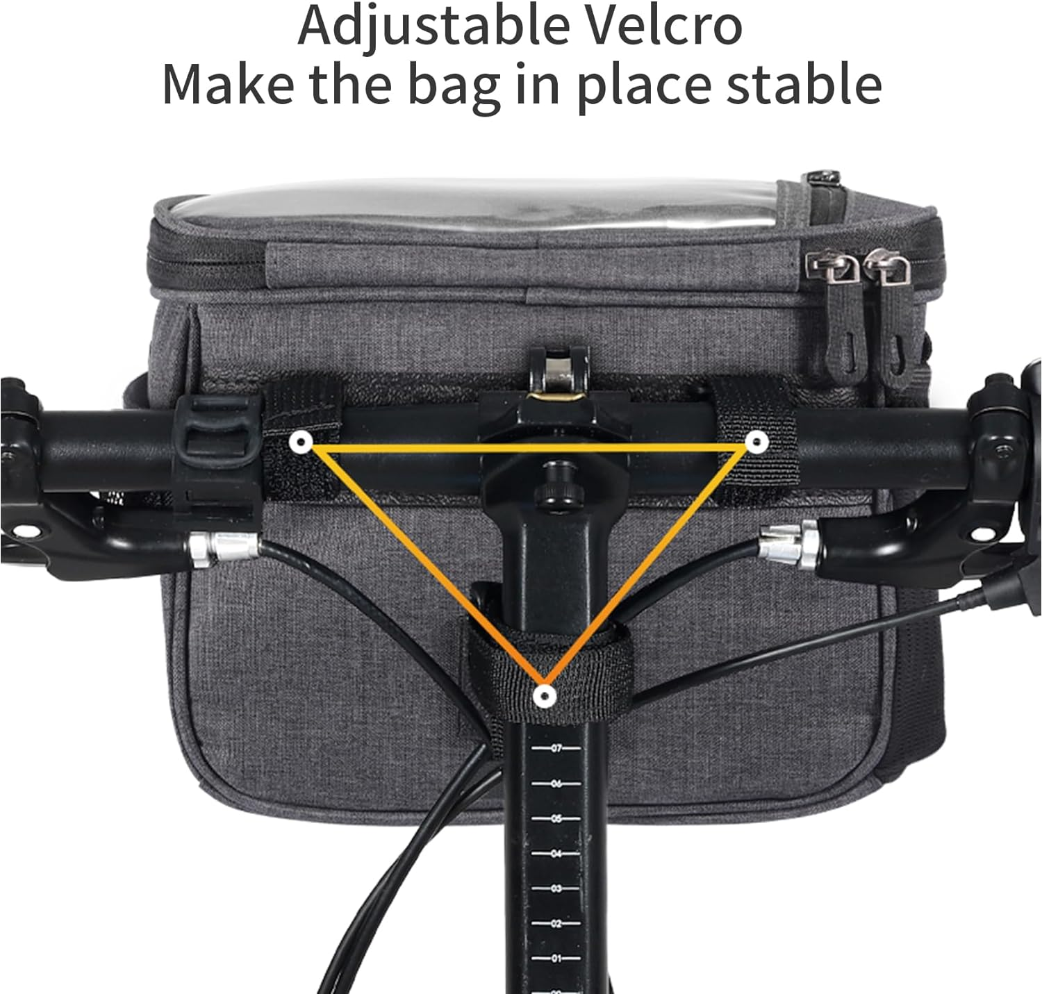 Annhua Bike Handlebar Bag Large Bicycle Front Storage Pouch, Waterproof Bike Phone Holder with Touchscreen and Shoulder Strap for Road MTB Cycling - Gray