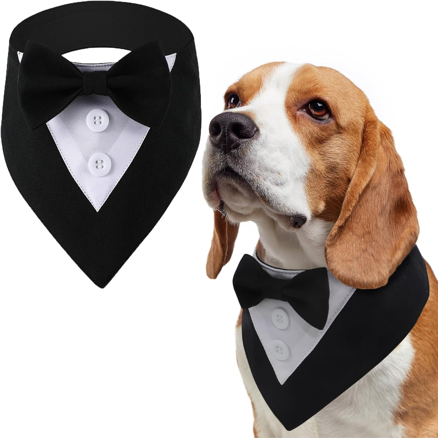 Liebedd Neckerchief Dog, Bow Tie, Dog Pet Triangular Scarf, Dog Tuxedo Bandana, Adjustable Dog Costume, Headscarves, Formal Dog Wedding Outfit for Birthday Party