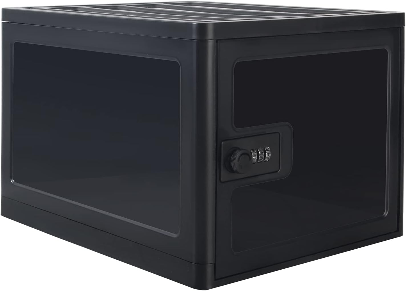 GIIYAA Lockable Box, Clear Lockable Storage Box for Food，Tech and Home Safety, Medicine Lock Box for Safe Medication,Lockable Storage Bin, Tablet Phone Jail Lock Box，Refrigerator Storage Bins (Black) image number 5