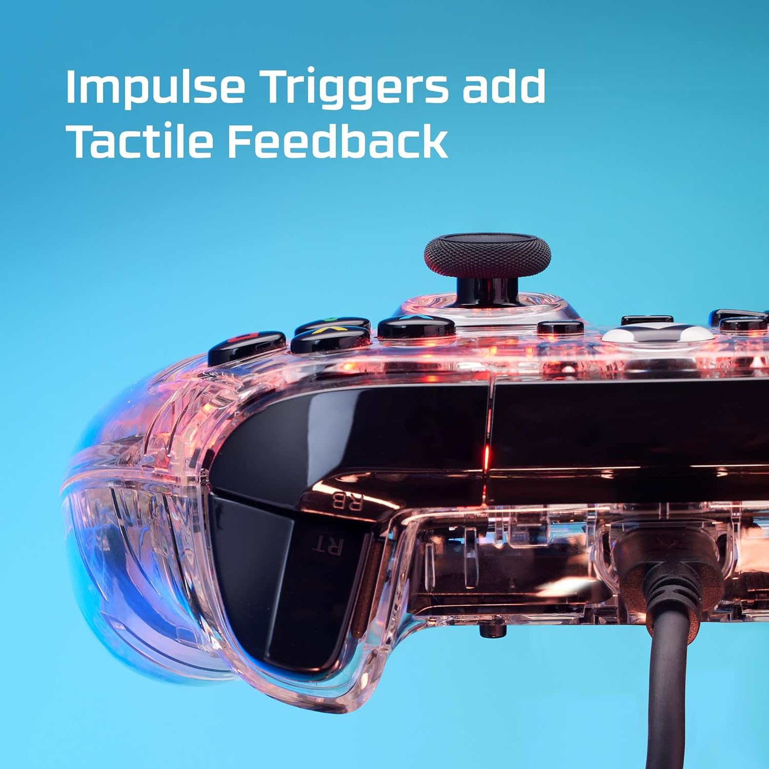 Hyperx Clutch Gladiate RGB Gaming Controller for Xbox Series X|S Licensed by Xbox Full RGB Wired Clear image number 5