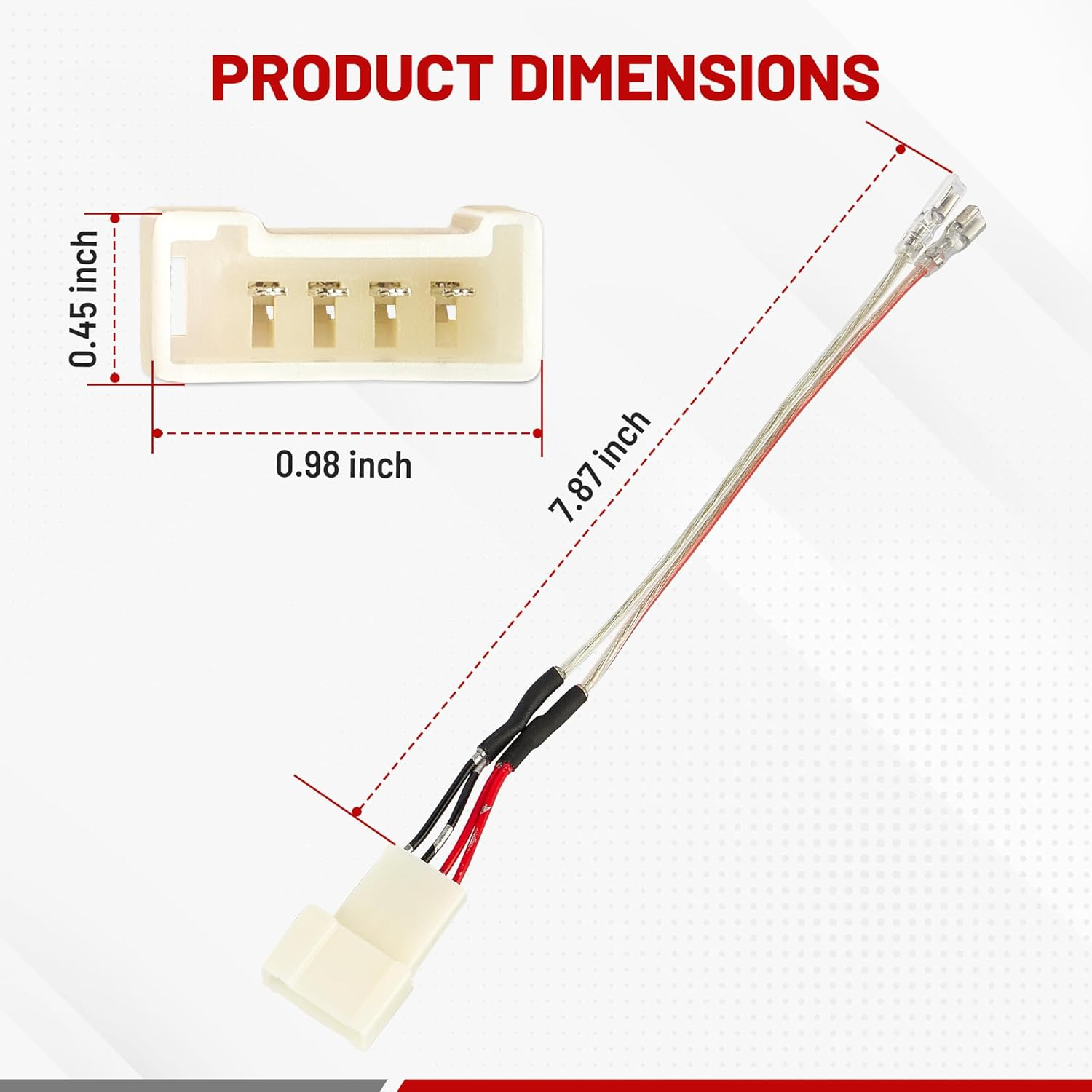 REDWOLF for Toyota Corolla,Highlander,4Runner Camry Car Front Door Pro Tweeter Audio Speaker Wiring Harness Adapter Connector 2PCS