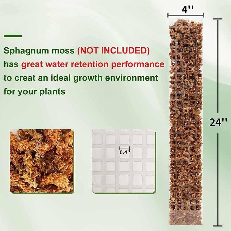 Transparent Plastic Moss Pole,Plastic Moss Poles for Plants, 2Pcs Plastic Plant Pole Stick Transparent Plant Support,Moss Pole Plant Stakes Plant Supports for Plants,Plant Support Stick Plant Poles image number 3