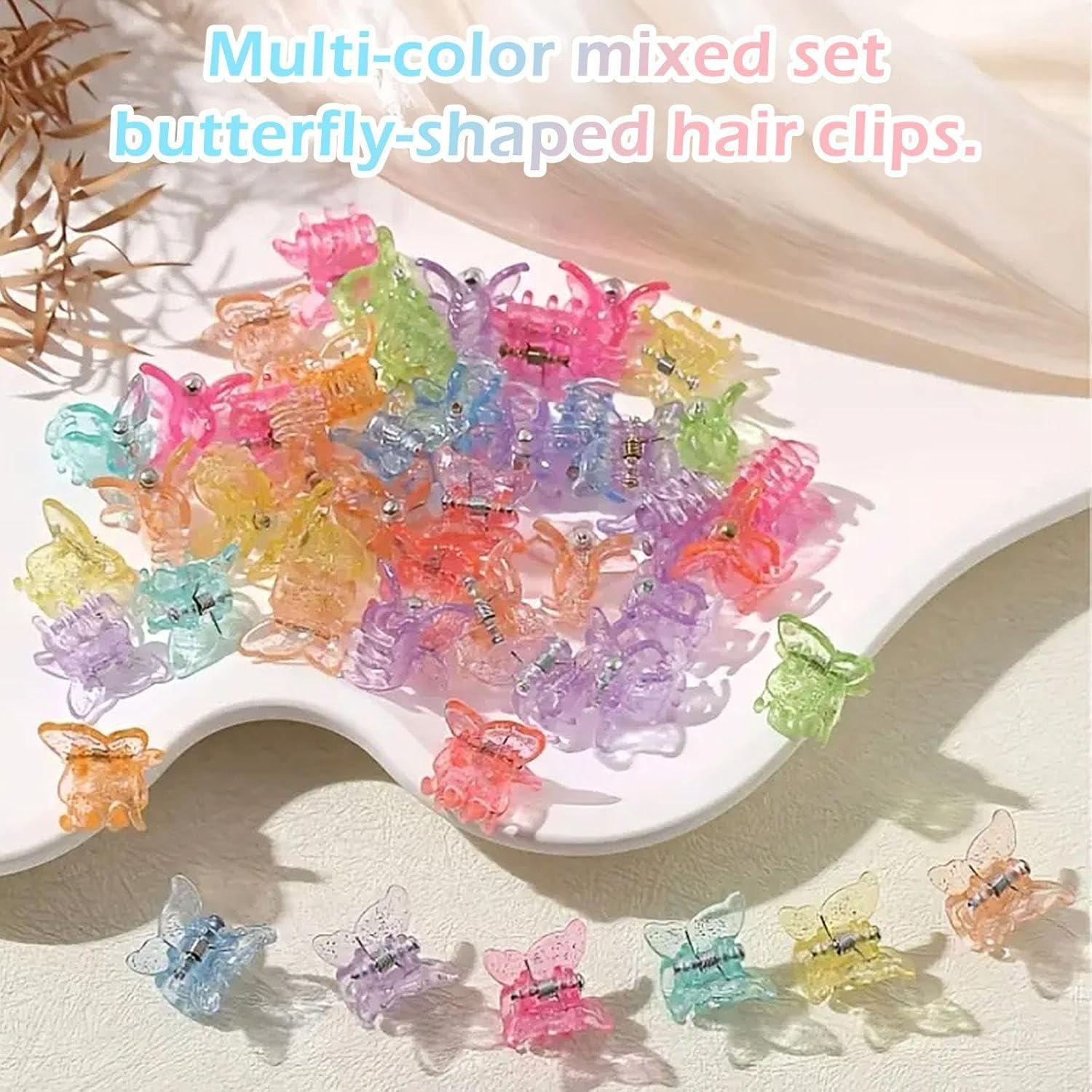 Pack of 50 Plastic Trap Laces Clips, Colourful Mini Hair Clips, Fashionable Hair Accessories for Girls, Reusable, Firm Hairstyle Decoration. image number 5