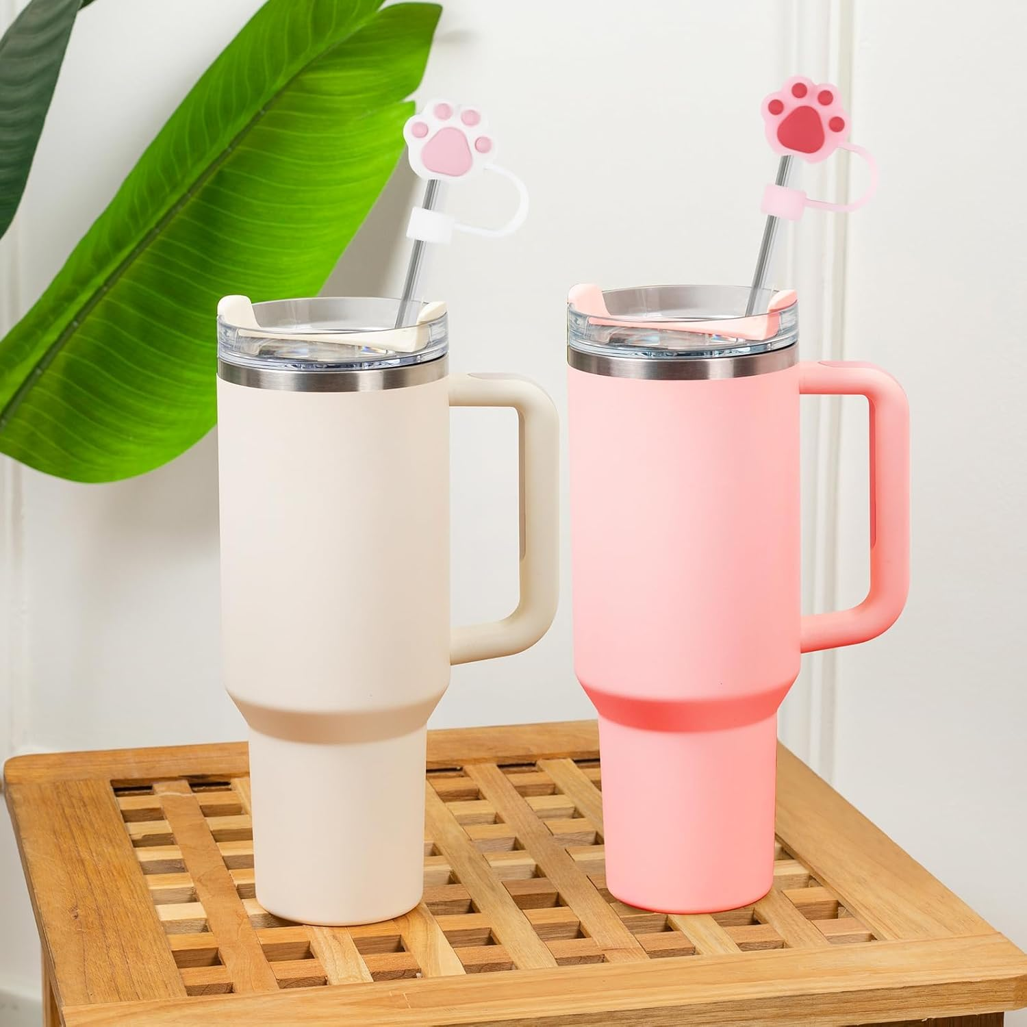 8Pcs Straw Cover Cap for Stanley Cup, Silicone Straw Topper Compatible with Stanley 30&40 Oz Tumbler with Handle(Bear) image number 1