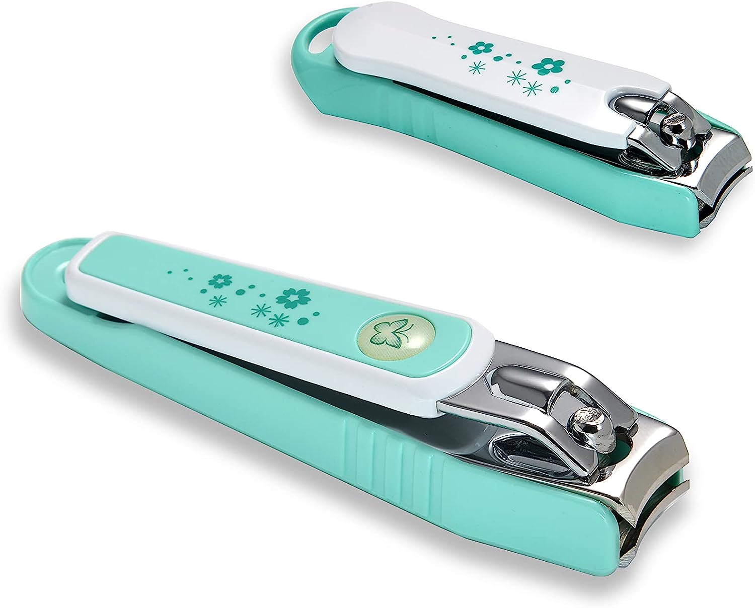 PAFASON Ultra Sharp Stainless Steel Nail Clipper Trimmer Cutter Set with Built-In Nail Catcher & Nail File 2 Pack Fingernail & Toenail Clippers for Men & Women