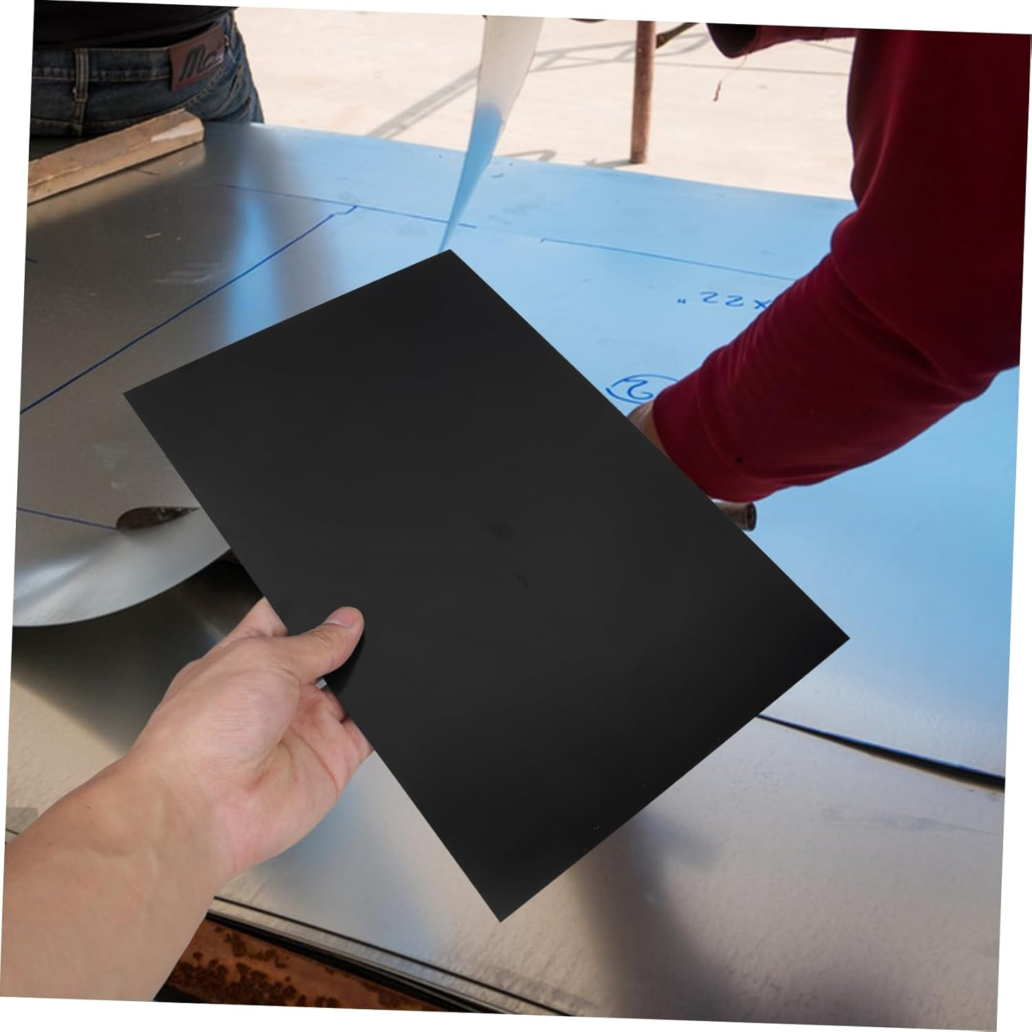 3Pcs Black Anodized Aluminum Sheets 5052 Alloy 0.5Mm Thick Metal Plates for Engraving and Craft Projects, Wear-Resistant Blank Aluminum Nameplates for DIY Signage and Industrial Use image number 3