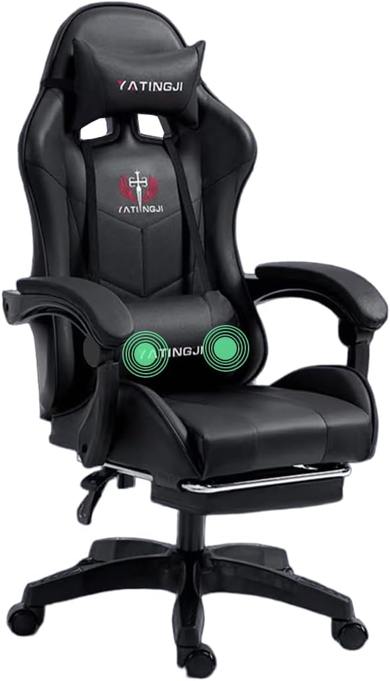 PORIYA Gaming Chair with Adjustable Backrest, Ergonomic Executive Office Chair, Height Adjustable Racing Chair Maximum Gaming Experience (Black)