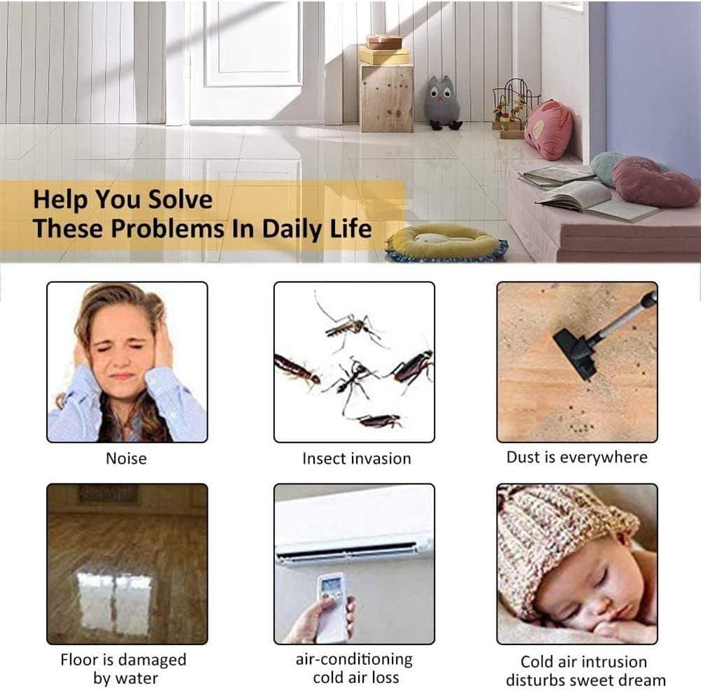 1 Pack Twin Door Draft Stoppers, 96CM Double Side Door Draft, Tailorable Noise Blocker Reduction Windshield under Door Bottom Seal Strip Energy Saving for Bottom of Doors(Grey) image number 6