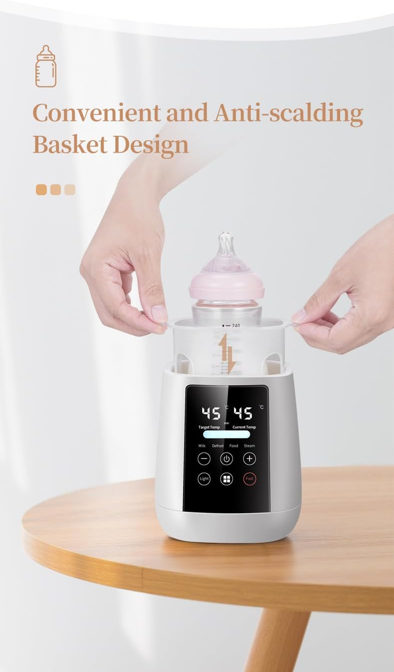 6-In-1 Multifunctional Bottle Warmer Milk Warmer, Baby Bottle Warmer Fast 48H Thermostat for Breastmilk, Formula with Accurate Temp Control, Baby Milk Warmer Food Heater with Thaw, with Night Light image number 5