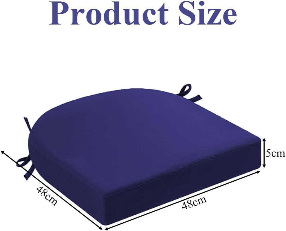 MOTRAIN Waterproof U-Shaped Seat Mat Removable Chair Cushion,Round Corner Mat & Hidden Zipper Seat Pad,Chair Cushion for Outdoor Patio Garden Dining image number 3