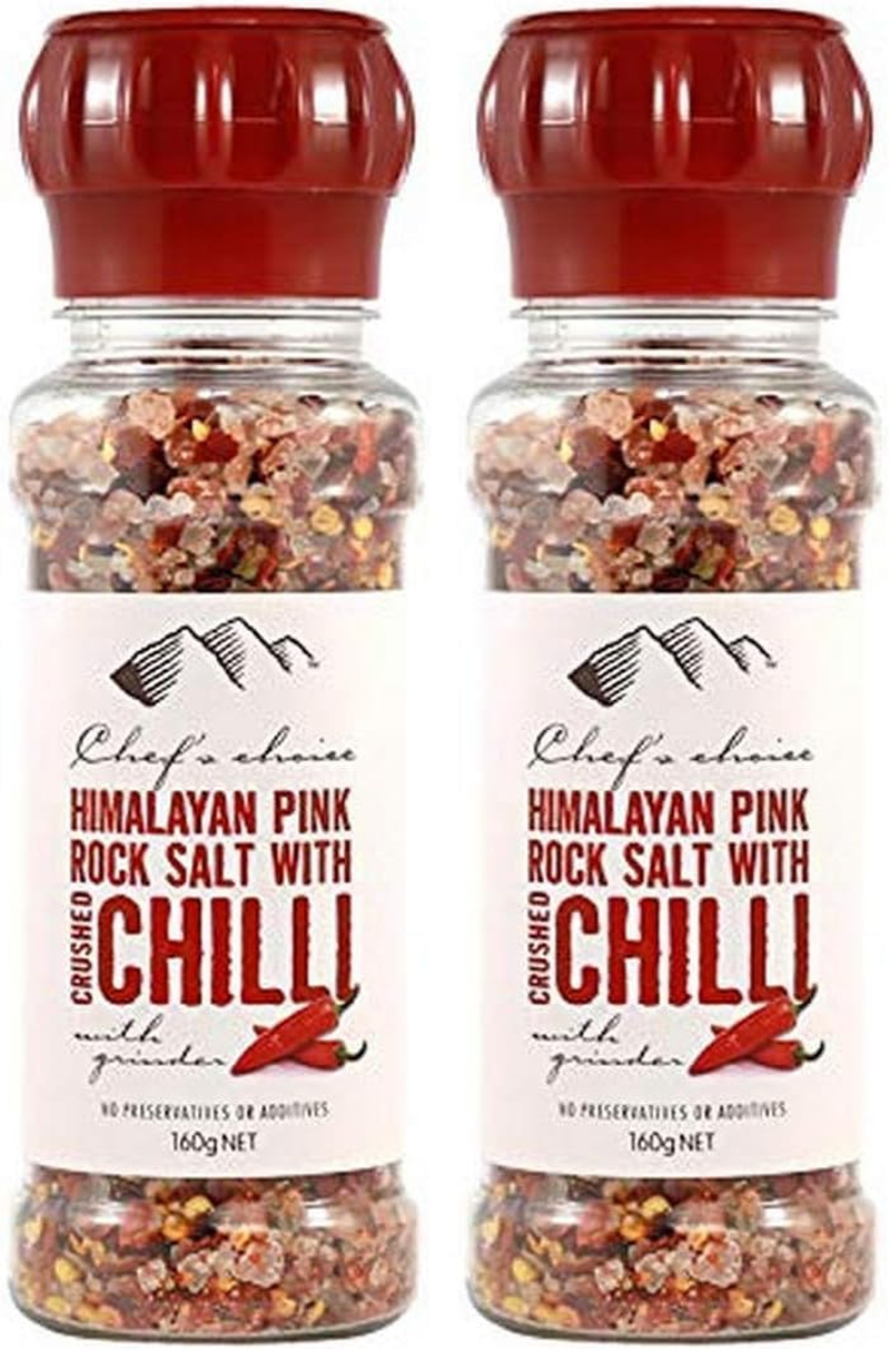 Chef'S Choice Himalayan Pink Rock Salt Chili with Grinder, 160 G